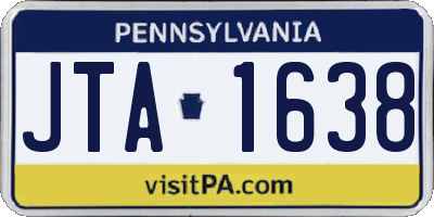 PA license plate JTA1638