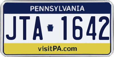 PA license plate JTA1642