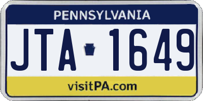 PA license plate JTA1649