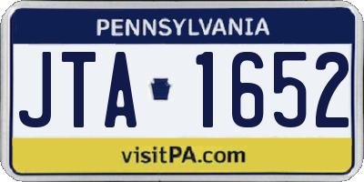 PA license plate JTA1652