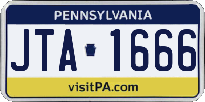 PA license plate JTA1666