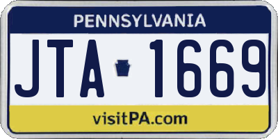 PA license plate JTA1669