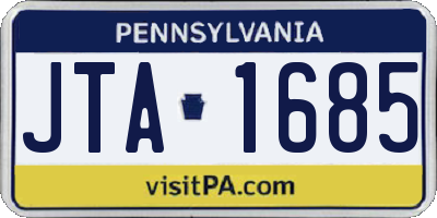 PA license plate JTA1685