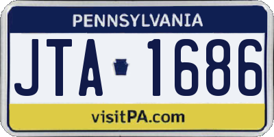 PA license plate JTA1686