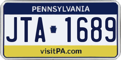 PA license plate JTA1689