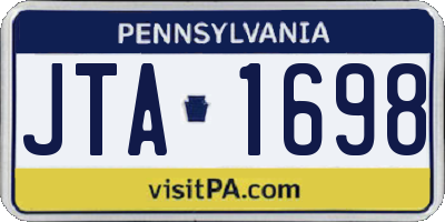 PA license plate JTA1698