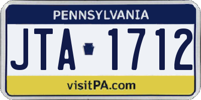 PA license plate JTA1712