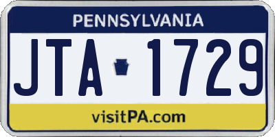 PA license plate JTA1729