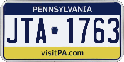 PA license plate JTA1763