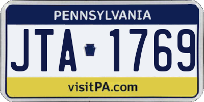 PA license plate JTA1769