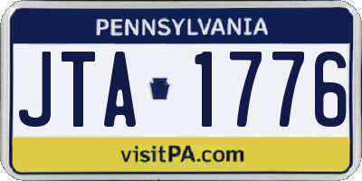 PA license plate JTA1776