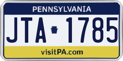 PA license plate JTA1785