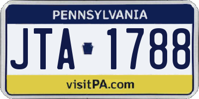 PA license plate JTA1788