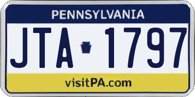 PA license plate JTA1797