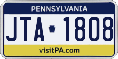 PA license plate JTA1808