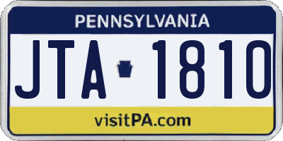 PA license plate JTA1810