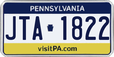 PA license plate JTA1822