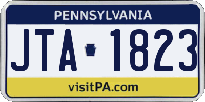 PA license plate JTA1823