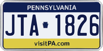 PA license plate JTA1826