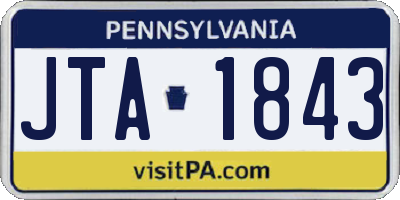 PA license plate JTA1843