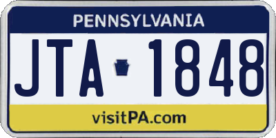 PA license plate JTA1848