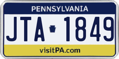 PA license plate JTA1849