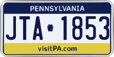 PA license plate JTA1853