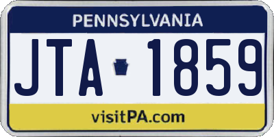 PA license plate JTA1859
