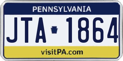 PA license plate JTA1864