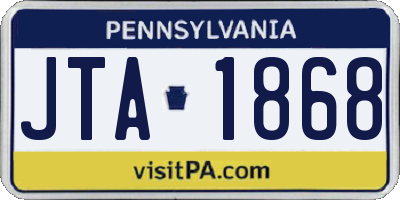 PA license plate JTA1868