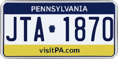 PA license plate JTA1870