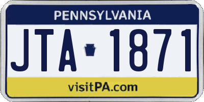 PA license plate JTA1871