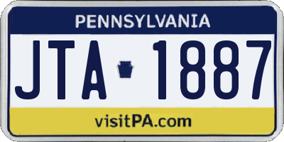PA license plate JTA1887