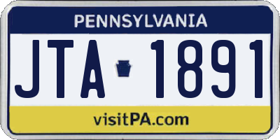 PA license plate JTA1891