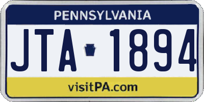 PA license plate JTA1894