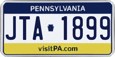 PA license plate JTA1899