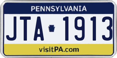 PA license plate JTA1913