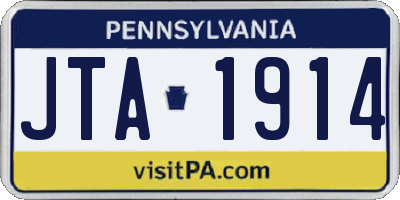 PA license plate JTA1914