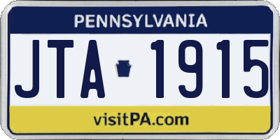 PA license plate JTA1915