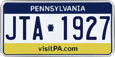 PA license plate JTA1927