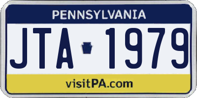 PA license plate JTA1979