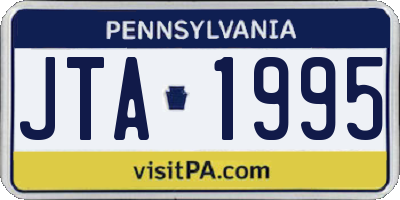 PA license plate JTA1995
