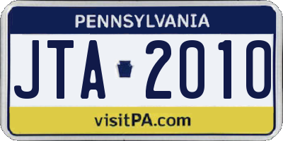PA license plate JTA2010