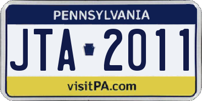 PA license plate JTA2011