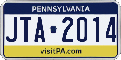 PA license plate JTA2014