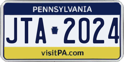 PA license plate JTA2024
