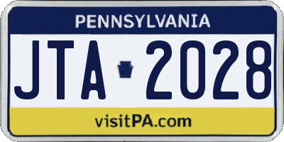 PA license plate JTA2028