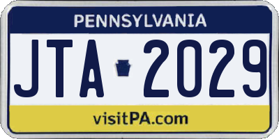 PA license plate JTA2029