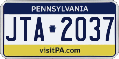PA license plate JTA2037