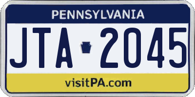 PA license plate JTA2045